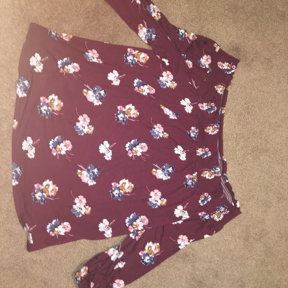 Off the shoulder floral shirt